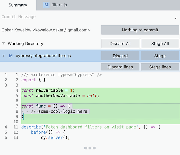 Sublime Merge commits